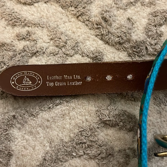 Tropical Bird Ribbon & leather brass buckle belt size 38 - Picture 4 of 9